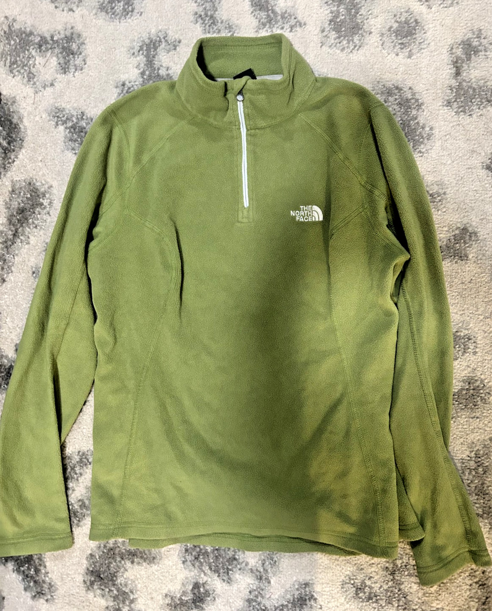 The North Face Womens S 1/4 Zip Fleece Leaf Green Y2K Vintage Gorpcore Cozy